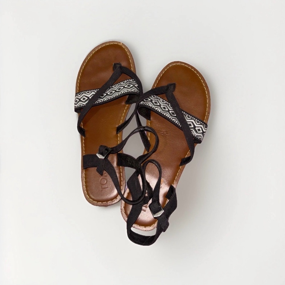 Black and Brown Strappy Sandals